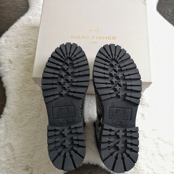 Marc Fisher Lug Kini Leather Snakeskin Combat Boot - Picture 14 of 15